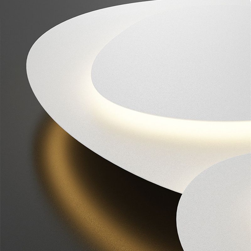 White LED Flush Mount Ceiling Light For Bedroom Modern Unique Shape