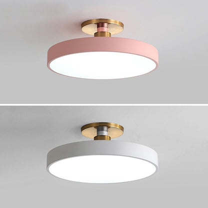 Black White Gold Dusty Blue Slim Round Flush Mount Ceiling Light