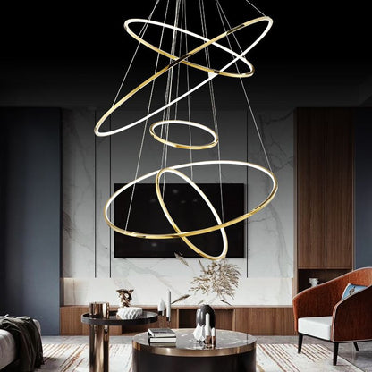 Pendant Light Minimalist Gold Ring For Living Room