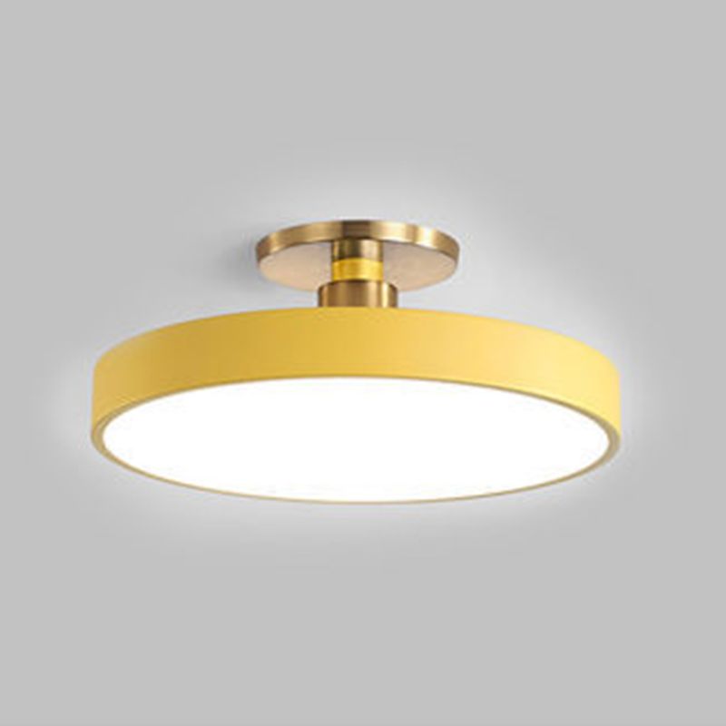 Black White Gold Dusty Blue Slim Round Flush Mount Ceiling Light