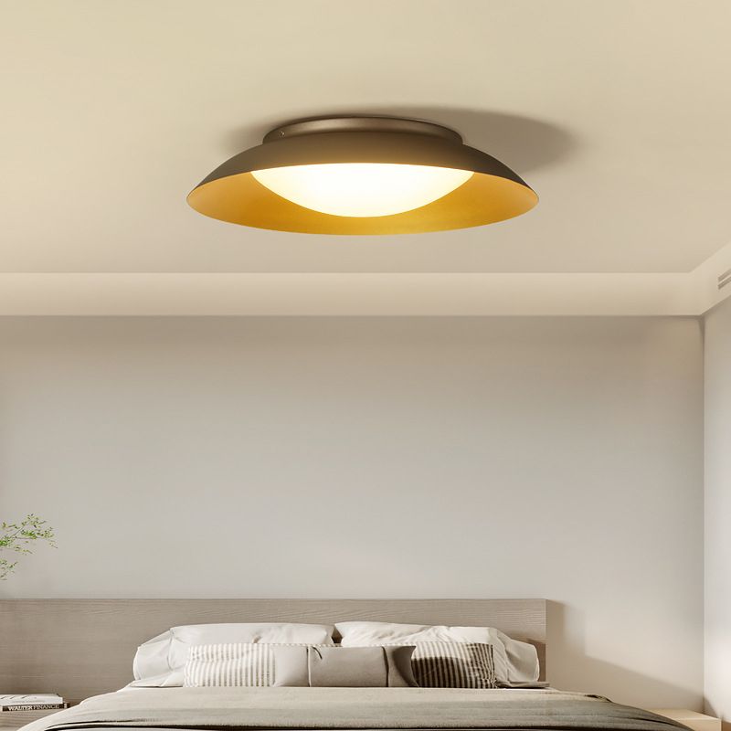 Flush Mount Round Brass Aurora Ceiling Light
