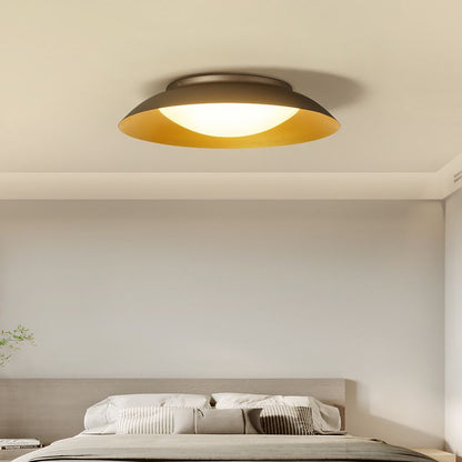 Flush Mount Round Brass Aurora Ceiling Light