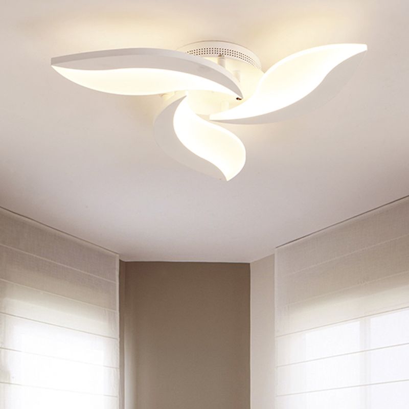 Living Room Ceiling Light Mount Flush Acrylic Deco Art Floral White