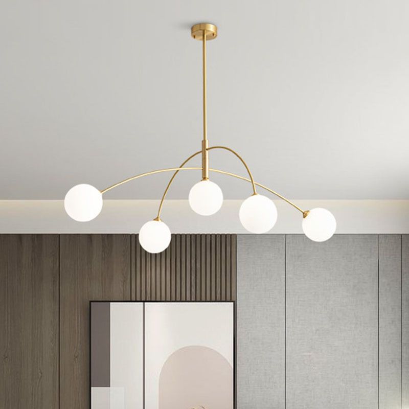 Metal And Glass Durable Globe Pendant Light