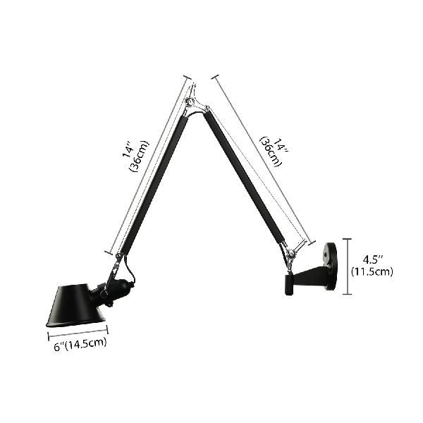 Modern Adjustable Black Chrome Wall Light for Bedroom