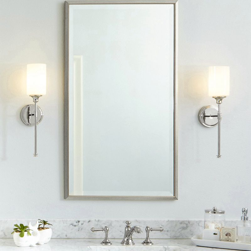 Glass And Black Silver Nordic Vanity Wall Light