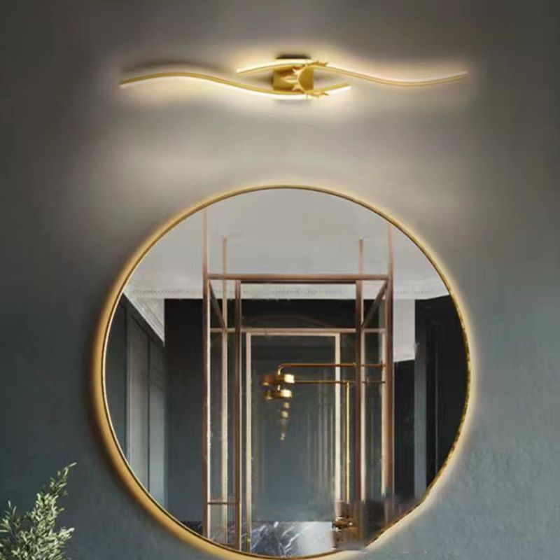 Black Gold Modern Dimmable LED Metal Linear Wall Light