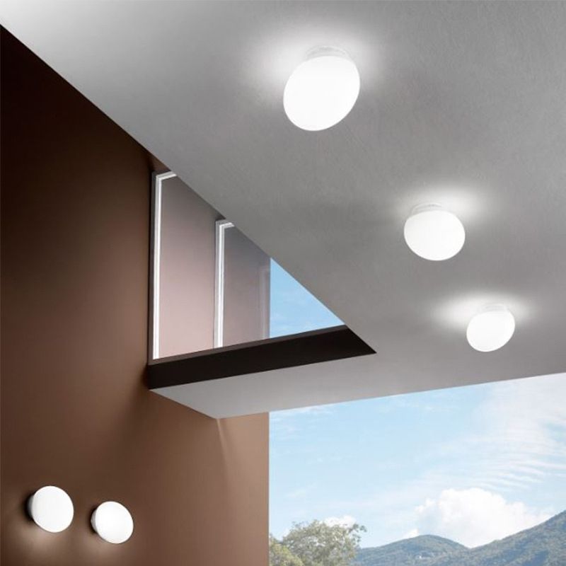 White Finish Geometric Glass Vanity Wall Light