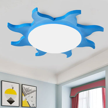 Multicoloured Ceiling Light Sunburst Round Flush Mount For Bedroom