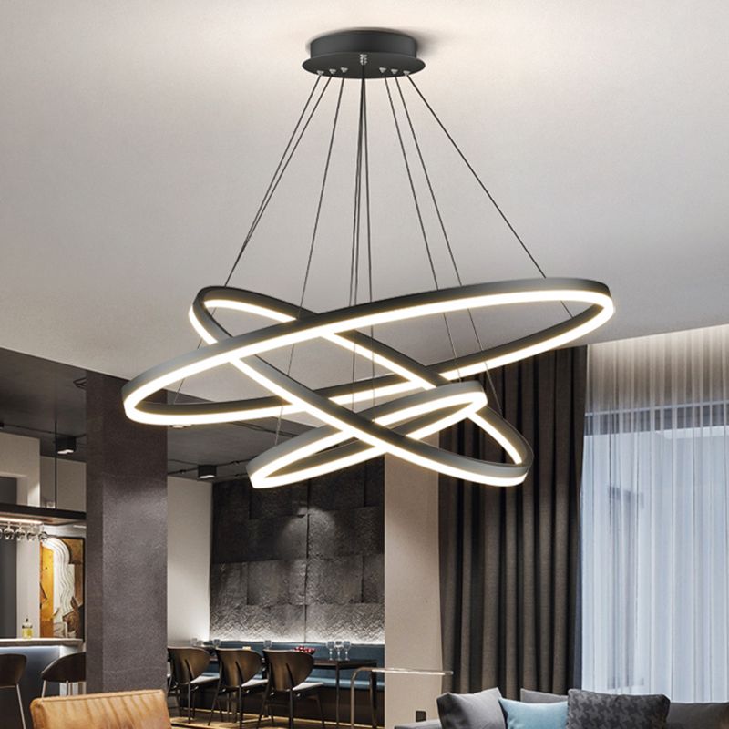 Pendant Light For Elegant Ambience Three Ring Black