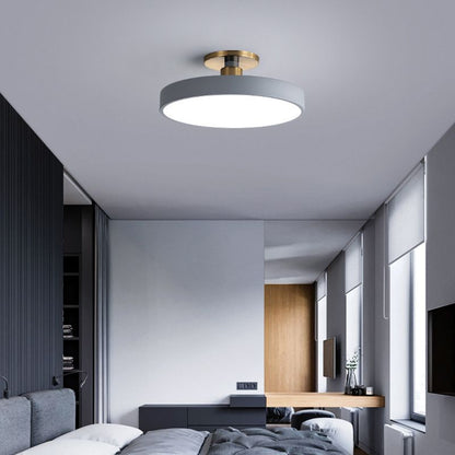 Black White Gold Dusty Blue Slim Round Flush Mount Ceiling Light