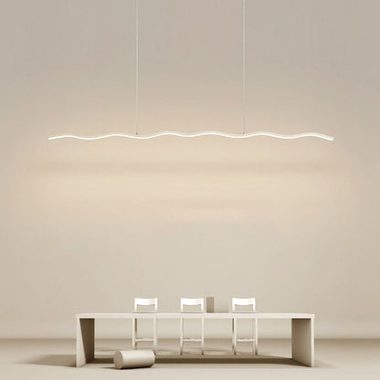 Modern Black And White Linear Wave Pendant Light