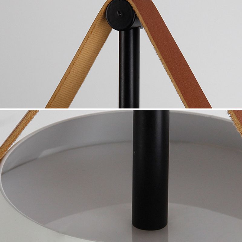Black White Dimmable Metal Pendant Shaped Frisbee Light
