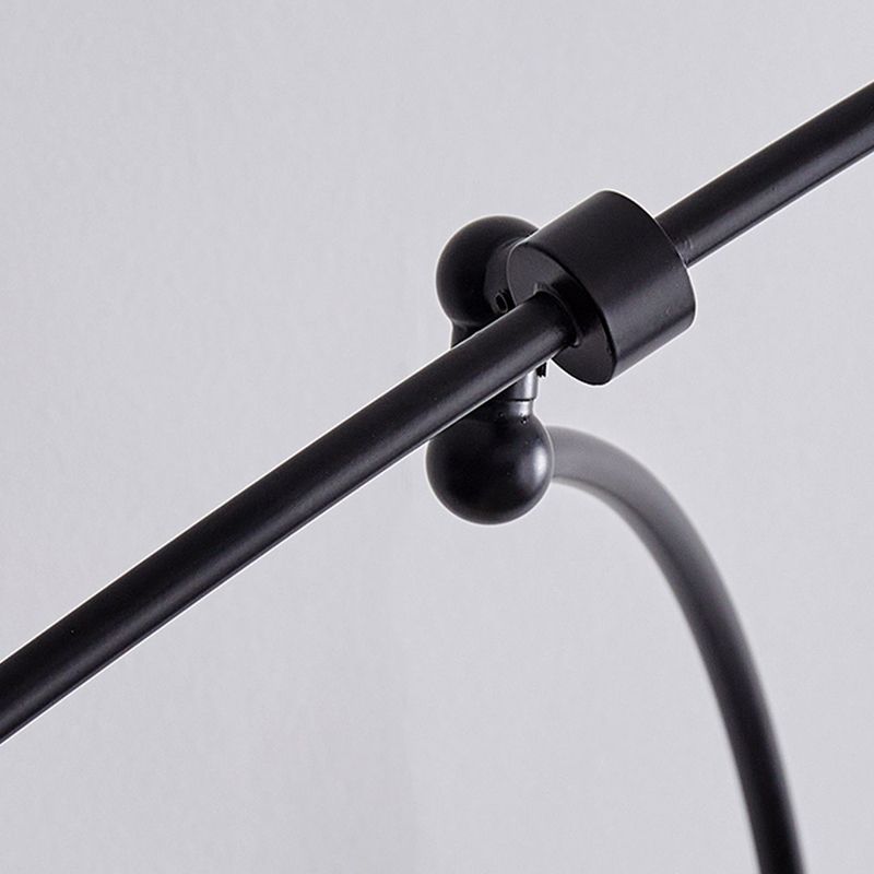 Black and Gold Metal and Glass Arc Wall Lamp For Bedroom