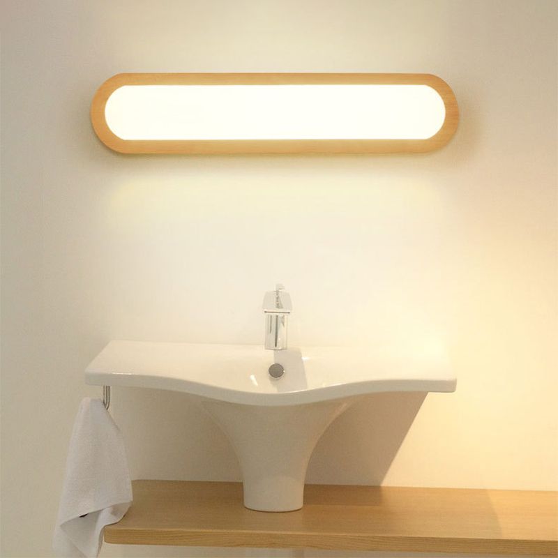 Warm White Light Energy Saving Rectangular Wooden Wall Lamp