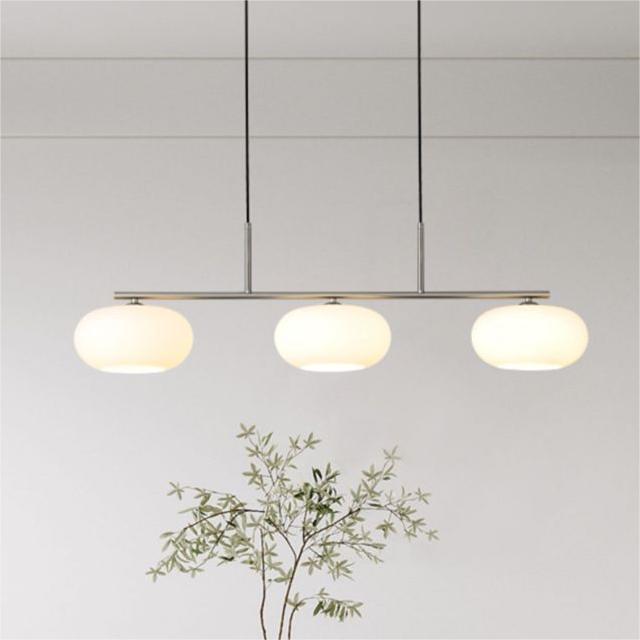 Warm Glow And Three Shades Cream Glass Pendant Light