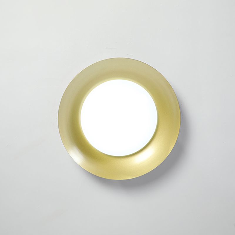Flush Mount Round Brass Aurora Ceiling Light