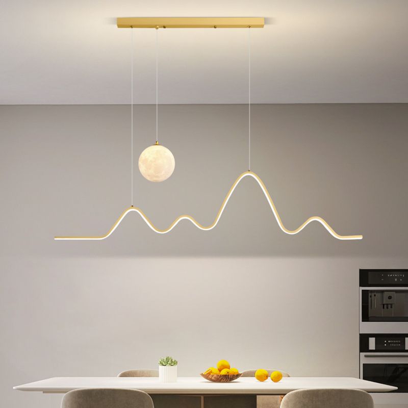 Metal Pendant Light Wavy Minimalist for Dining Rooms
