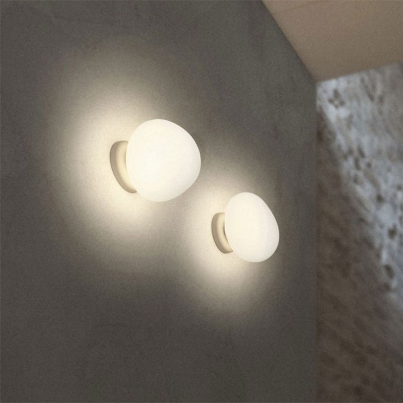 White Finish Geometric Glass Vanity Wall Light