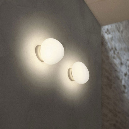 White Finish Geometric Glass Vanity Wall Light
