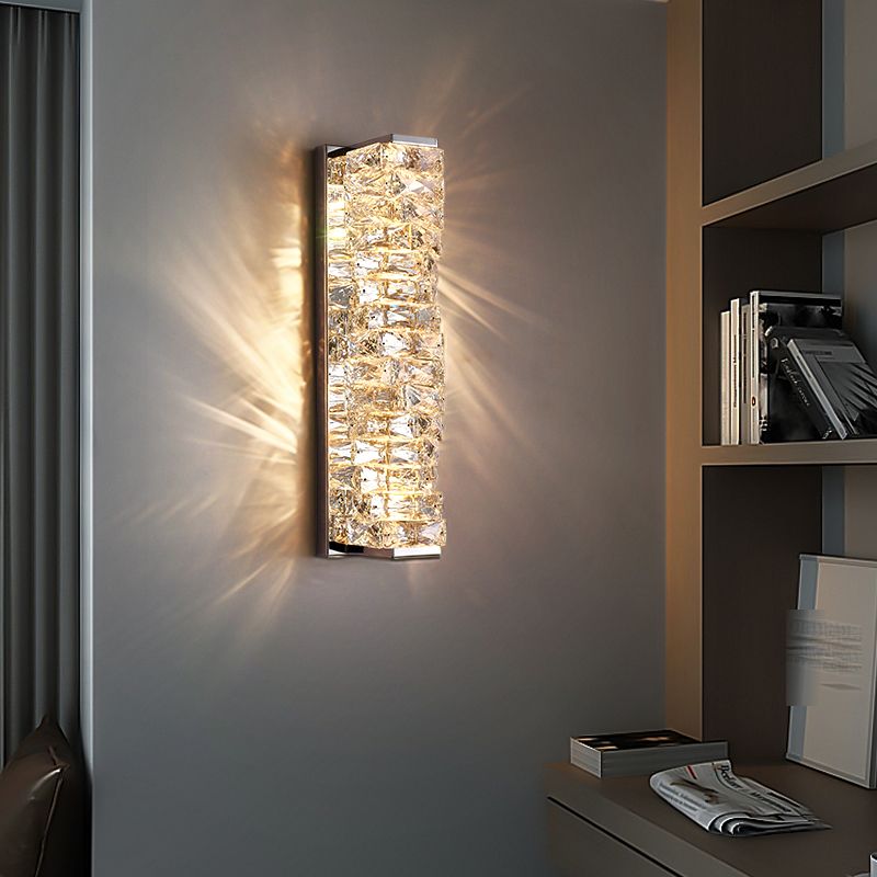 Modern Rectangular Crystal LED Vanity Wall Light LumenCraft