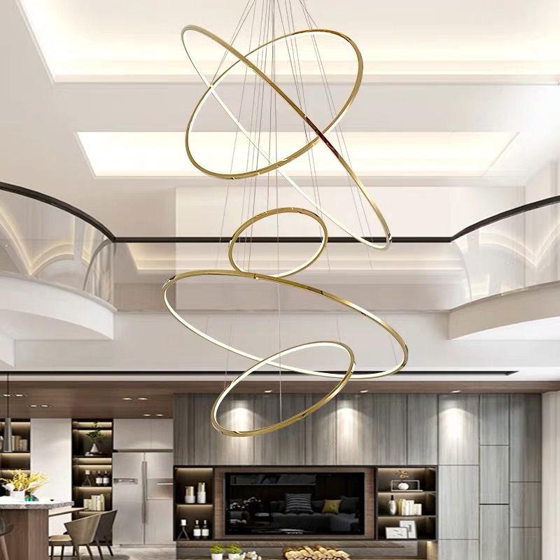 Pendant Light Minimalist Gold Ring For Living Room
