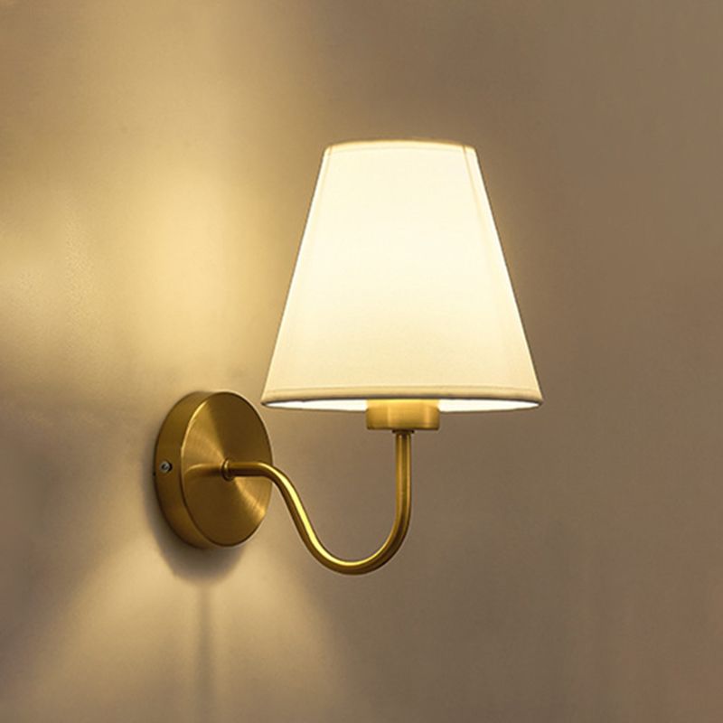 Galvanised Metal Frame Nordic Fabric Vanity Wall Lamp