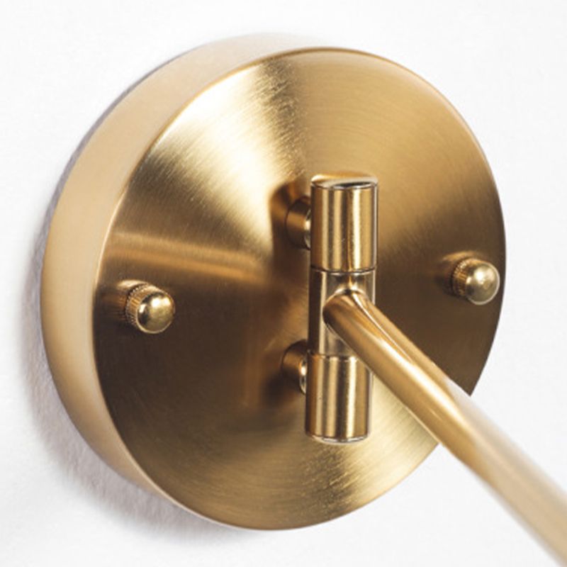 Cylindrical Adjustable Arm Brass Finish Wall Light With Dimmable