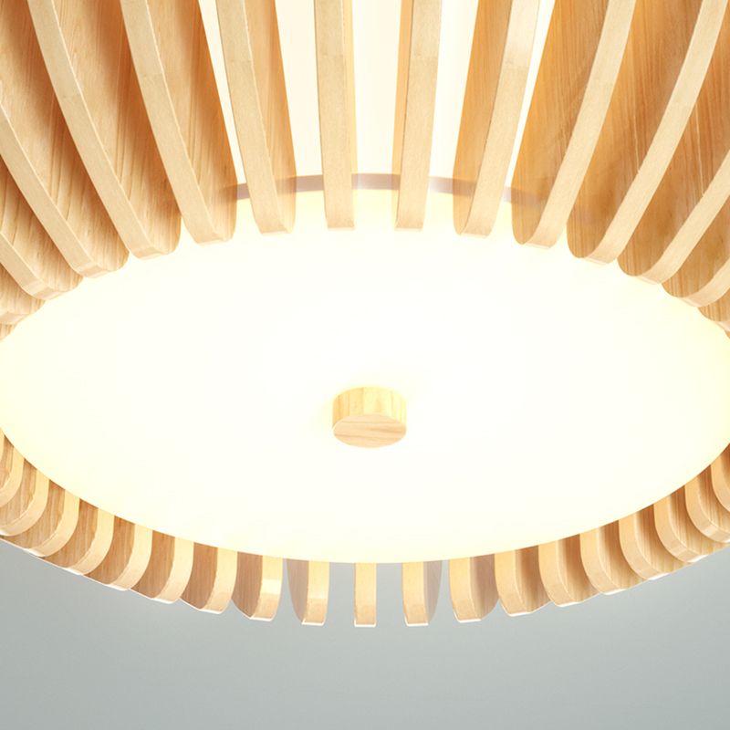 Round LED Ceiling Light in Aurora Wood and Acrylic