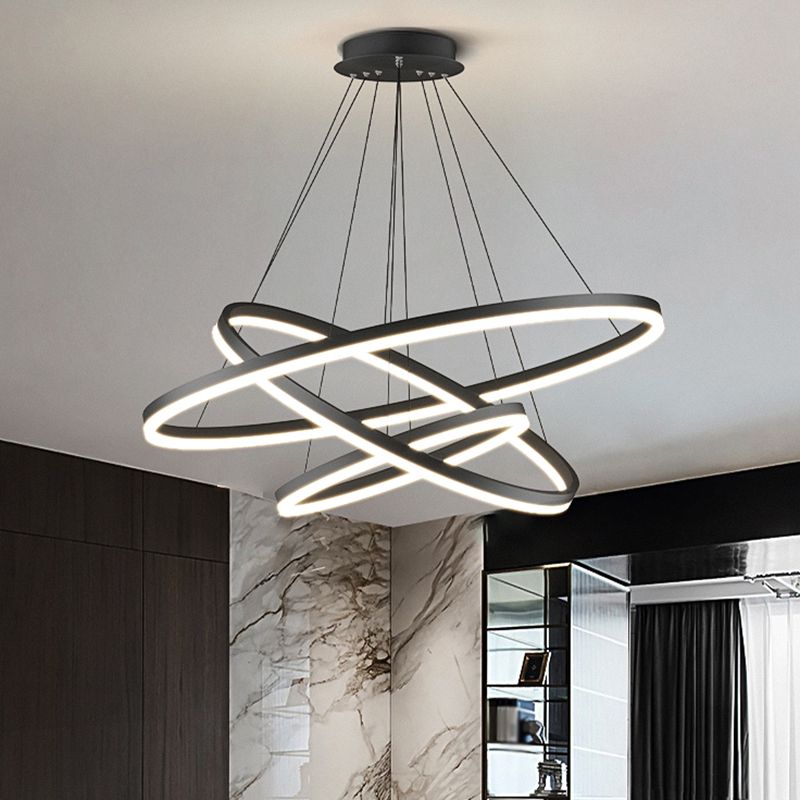 Pendant Light For Elegant Ambience Three Ring Black