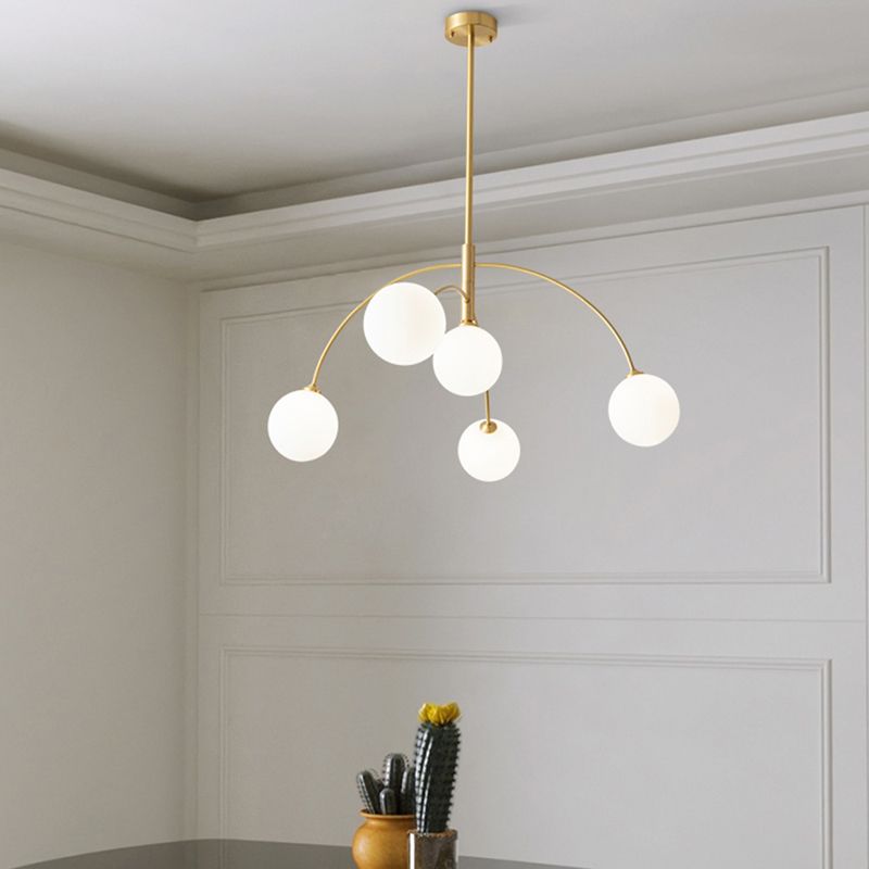 Metal And Glass Durable Globe Pendant Light