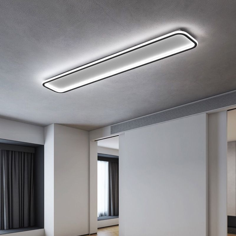 Minimalist Black Frame Rectangular Flush Mount Ceiling Light NoirLine