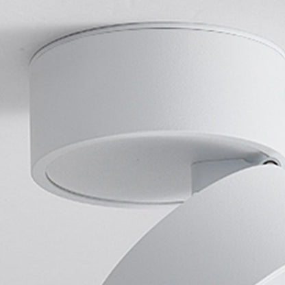 Black And White Cylindrical Flush Mount Ceiling Light For Hallway