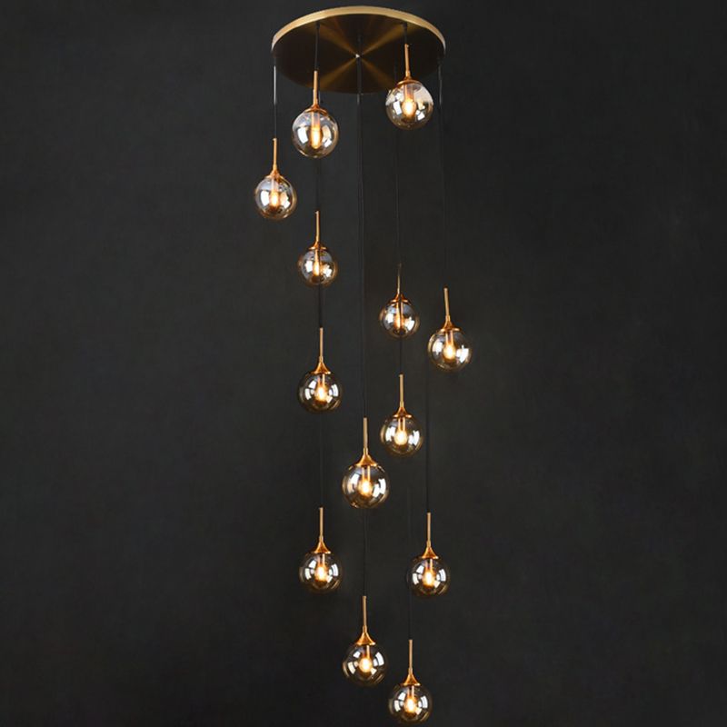 Spiral Ambient Glass Pendant Lamp for Staircase
