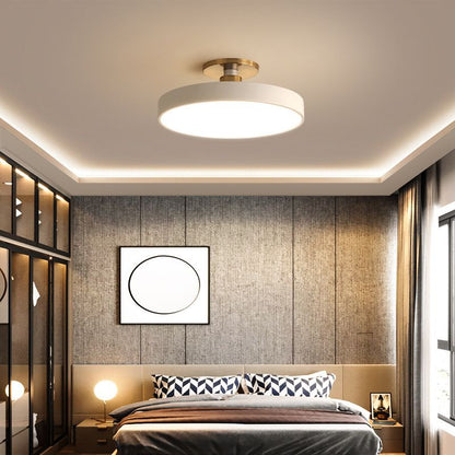 Black White Gold Dusty Blue Slim Round Flush Mount Ceiling Light