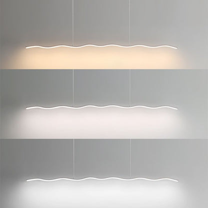 Modern Black And White Linear Wave Pendant Light