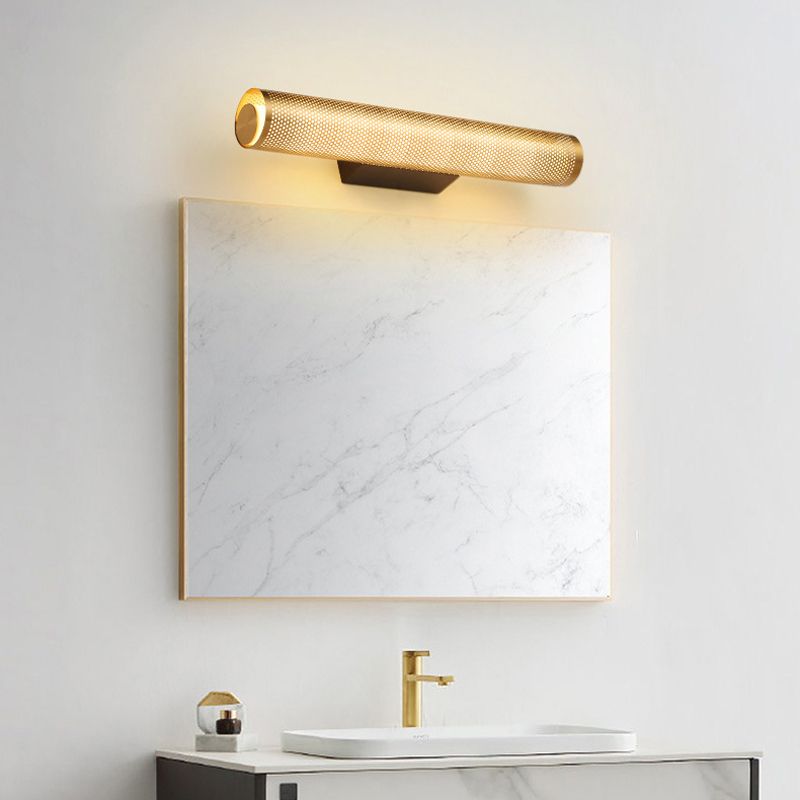 Modern Metal Column Lamp Geometric Brass Vanity Wall Light
