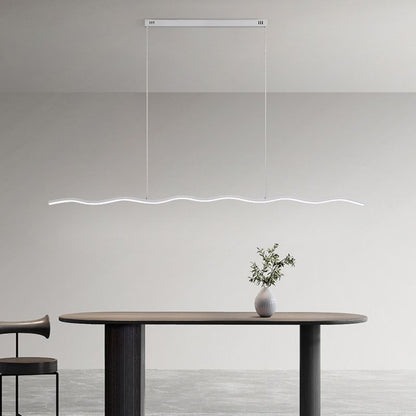 Modern Black And White Linear Wave Pendant Light
