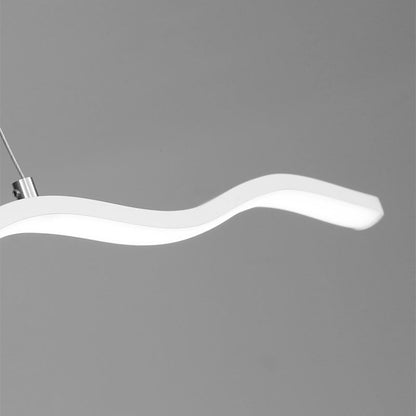 Modern Black And White Linear Wave Pendant Light