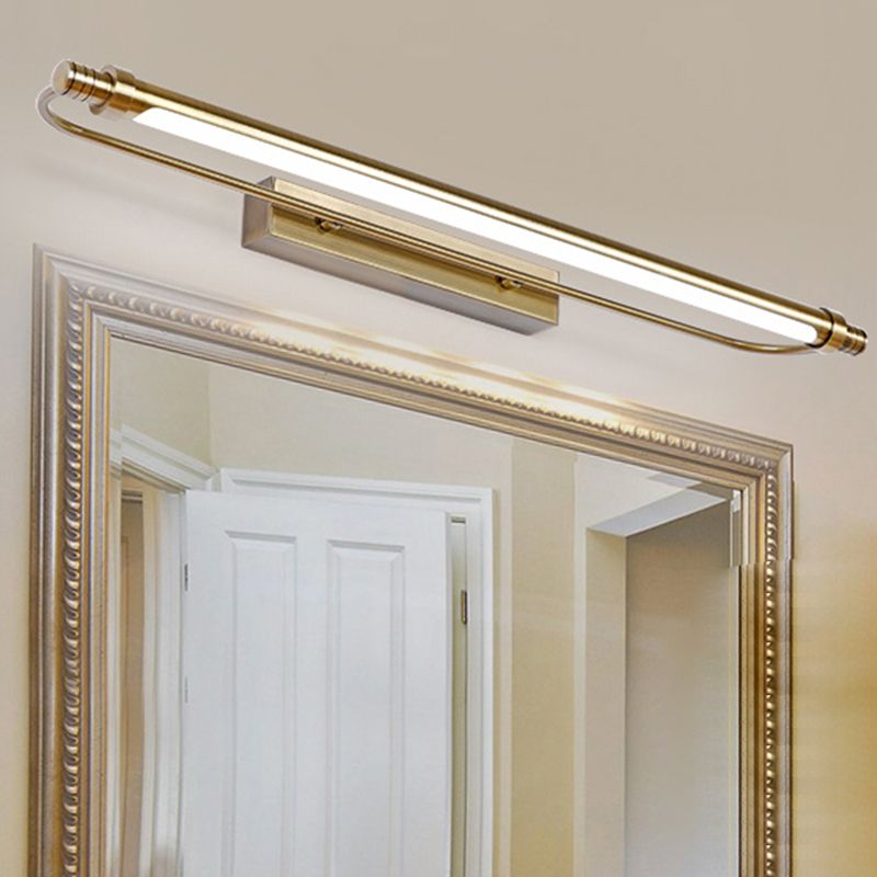 Gold Finish Three Colour Dimmable Aurelia Linear Vanity Wall Light