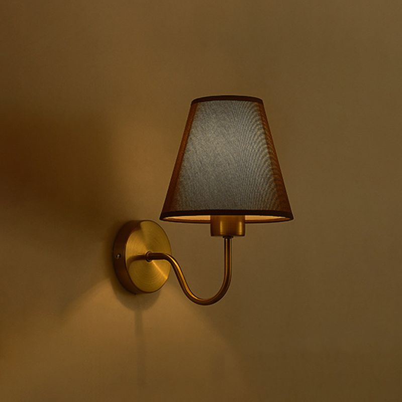 Galvanised Metal Frame Nordic Fabric Vanity Wall Lamp