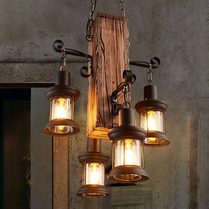 Pendant Light For Cozy Ambience Wooden Industrial Lantern