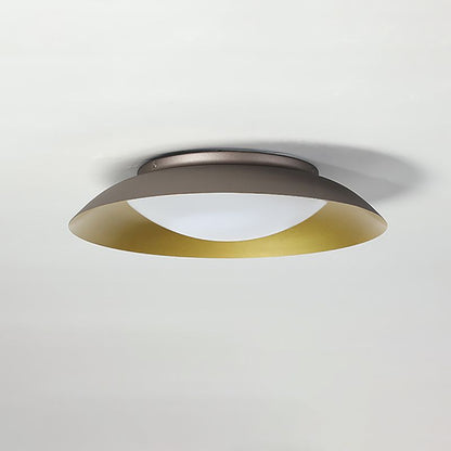 Flush Mount Round Brass Aurora Ceiling Light