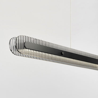 Minimalist Living Room Black Metal Linear Pendant Light