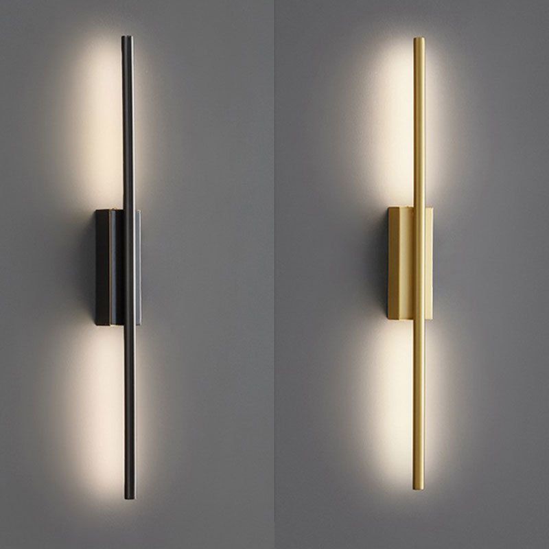 Black Brass Modern Wall Linear Light For Bedroom