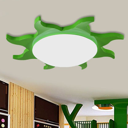 Multicoloured Ceiling Light Sunburst Round Flush Mount For Bedroom