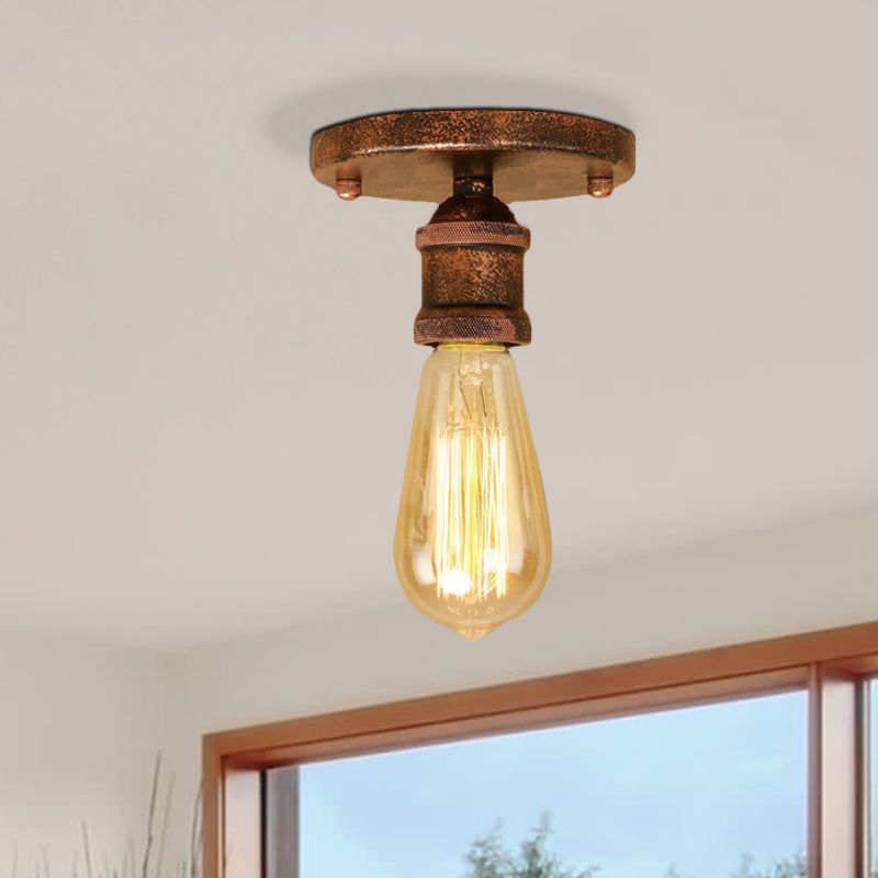 Semi Flush Retro Metal Bulb Ceiling Light Aurora