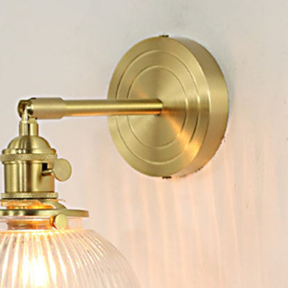 Glass Globe Gold Floral Vanity Wall Light For Bedroom