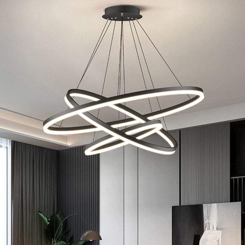 Pendant Light For Elegant Ambience Three Ring Black