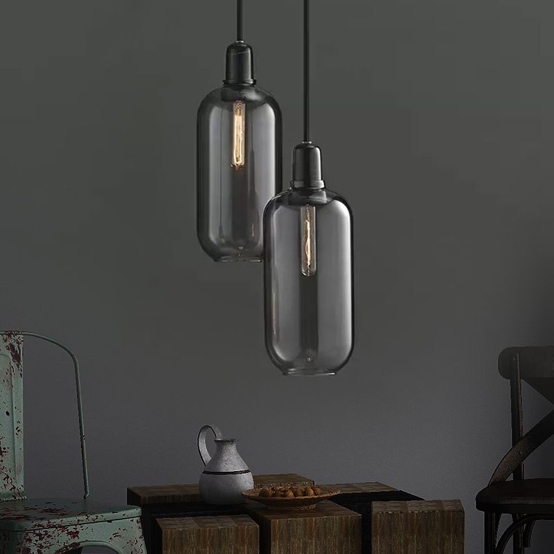 Pendant Light With Marble Glass Finish Cylinder